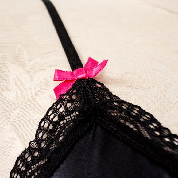 Neiman Marcus M Sexy Satin Chemise Babydoll Black - Picture 6 of 9